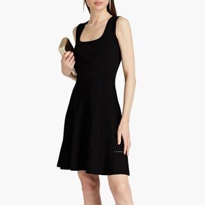 Herve Leger XXS Flared stretch-knit mini dress NWT